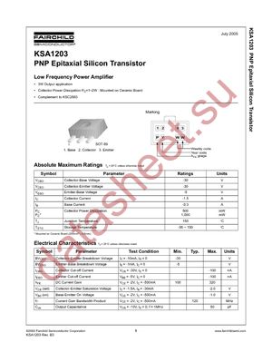 KSA1203YTF datasheet  